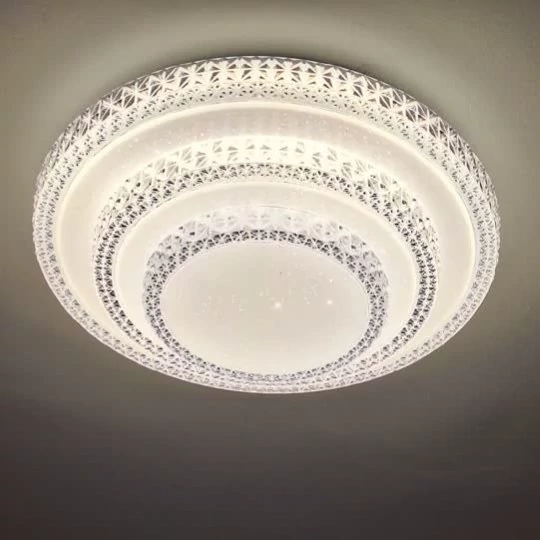 لوستر سقفی سه طبقه آیسان مدل دور کریستال ISUN-123/3R